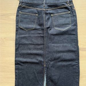 Beautiful midi organic dark denim stretch midi skirt